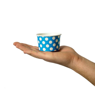 UNIQ® 4 oz Blue Polka Dotty Ice Cream Cups
