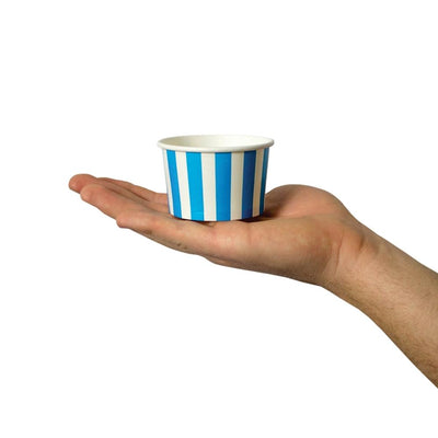 UNIQ® 4 oz Blue Striped Madness Ice Cream Cups