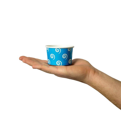 UNIQ® 4 oz Blue Swirls and Twirls Ice Cream Cups