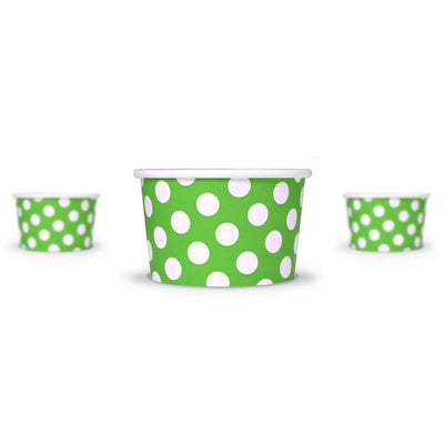 UNIQ® 4 oz Green Polka Dotty Ice Cream Cups