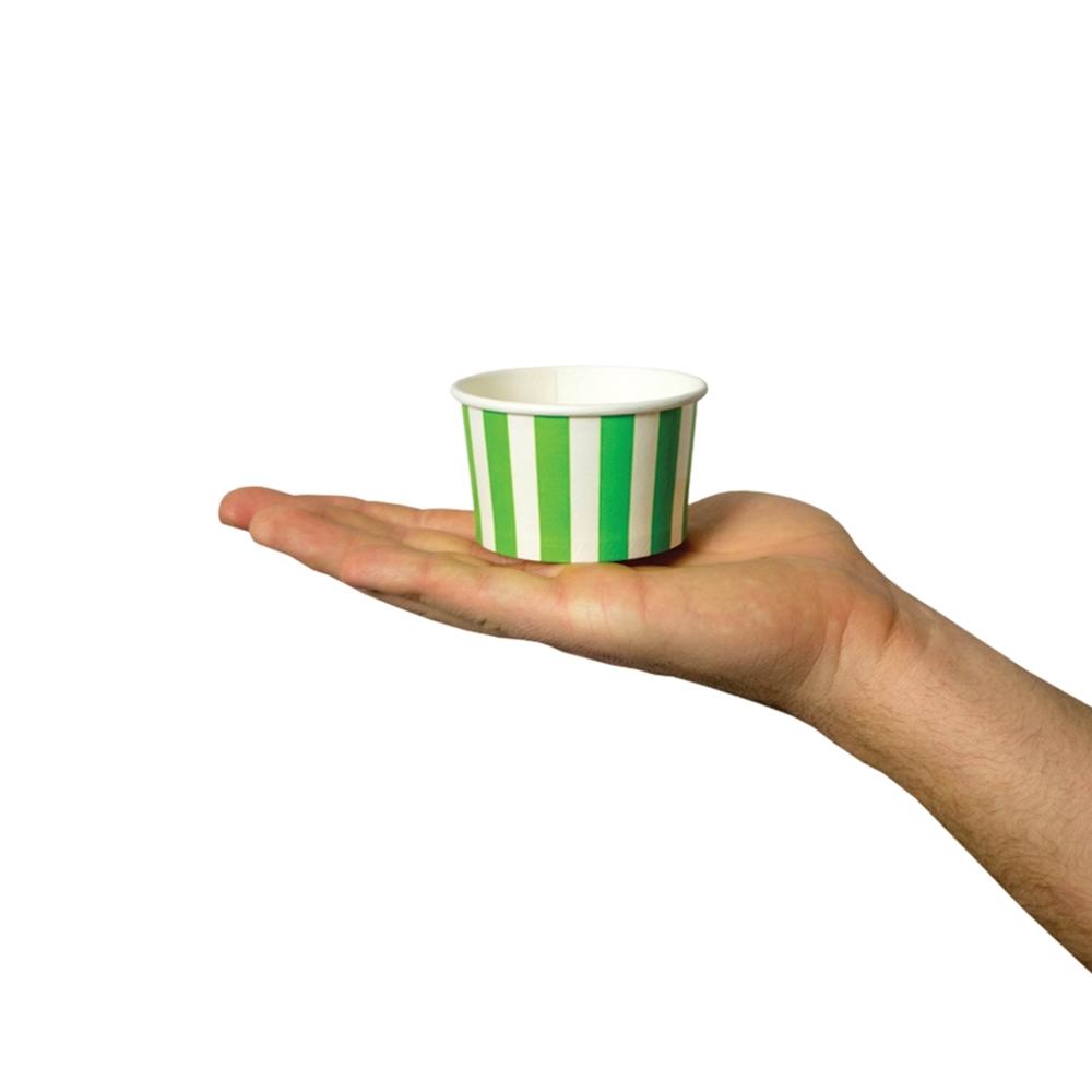 UNIQ® 4 oz Green Striped Madness Ice Cream Cups