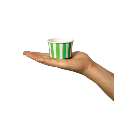 UNIQ® 4 oz Green Striped Madness Ice Cream Cups