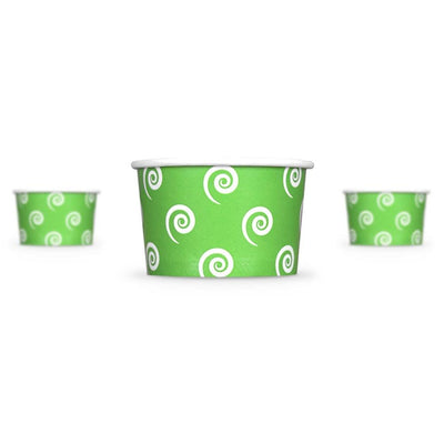 UNIQ® 4 oz Green Swirls and Twirls Ice Cream Cups