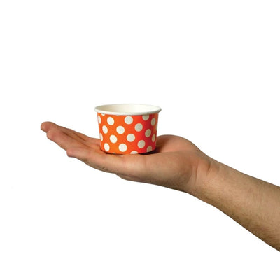 UNIQ® 4 oz Orange Polka Dotty Ice Cream Cups