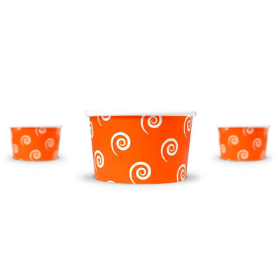 UNIQ® 4 oz Orange Swirls and Twirls Ice Cream Cups