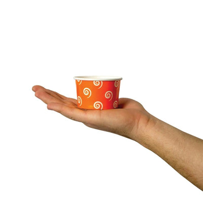 UNIQ® 4 oz Orange Swirls and Twirls Ice Cream Cups