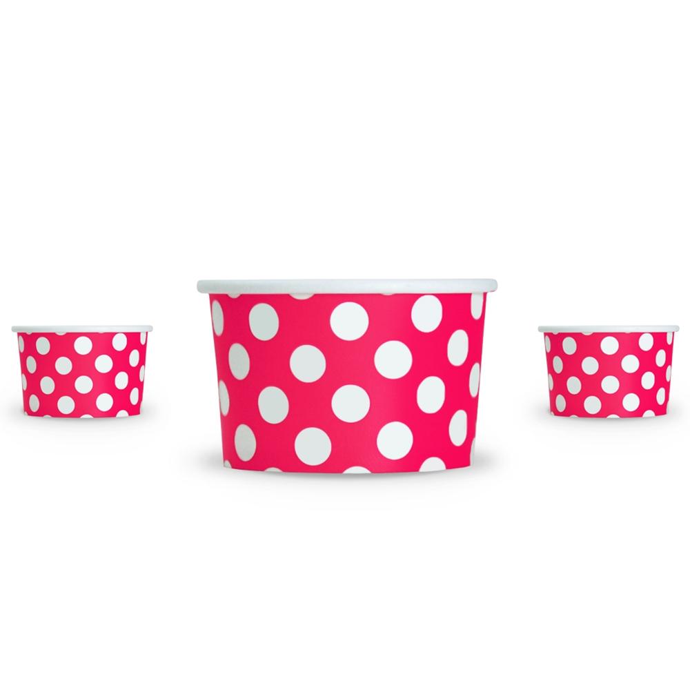 UNIQ® 4 oz Pink Polka Dotty Ice Cream Cups