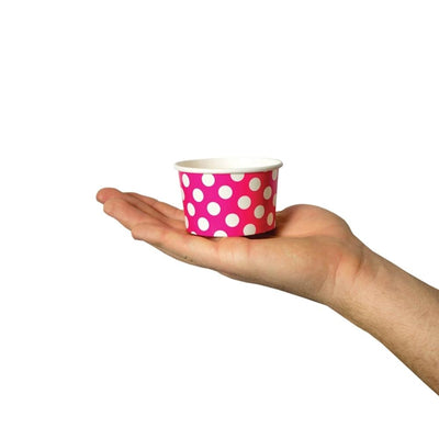 UNIQ® 4 oz Pink Polka Dotty Ice Cream Cups