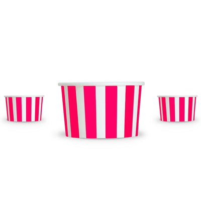 UNIQ® 4 oz Pink Striped Madness Ice Cream Cups
