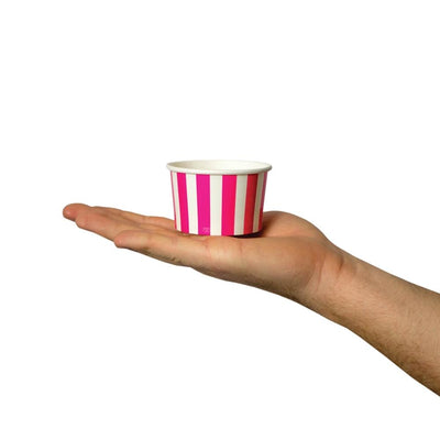 UNIQ® 4 oz Pink Striped Madness Ice Cream Cups