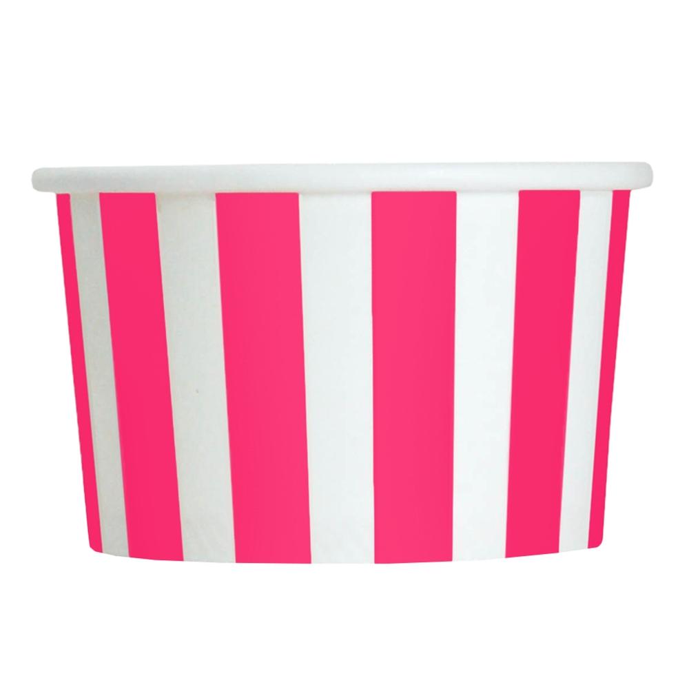 UNIQ® 4 oz Pink Striped Madness Ice Cream Cups