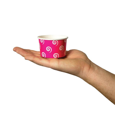 UNIQ® 4 oz Pink Swirls and Twirls Ice Cream Cups