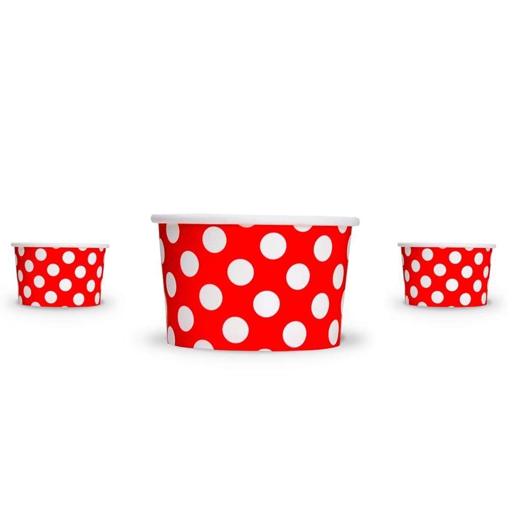 UNIQ® 4 oz Red Polka Dotty Ice Cream Cups