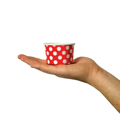 UNIQ® 4 oz Red Polka Dotty Ice Cream Cups