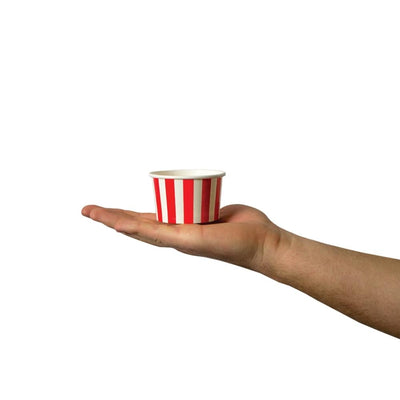 UNIQ® 4 oz Red Striped Madness Ice Cream Cups