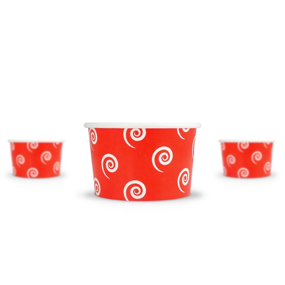 UNIQ® 4 oz Red Swirls and Twirls Ice Cream Cups