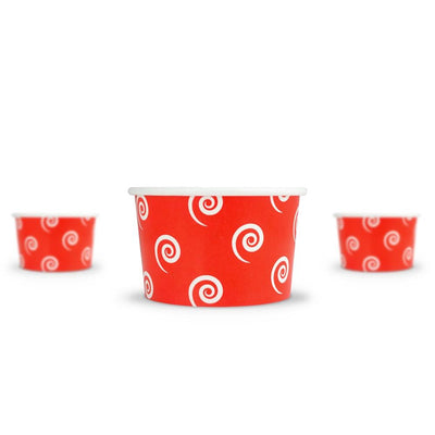 UNIQ® 4 oz Red Swirls and Twirls Ice Cream Cups