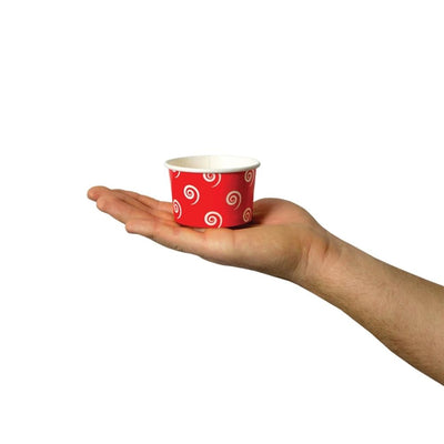 UNIQ® 4 oz Red Swirls and Twirls Ice Cream Cups