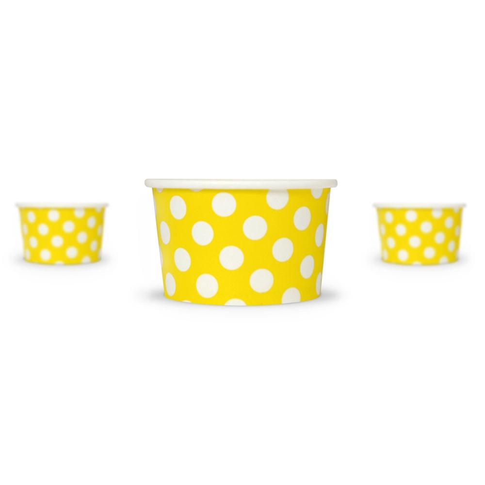 UNIQ® 4 oz Yellow Polka Dotty Ice Cream Cups