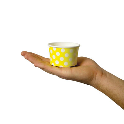 UNIQ® 4 oz Yellow Polka Dotty Ice Cream Cups