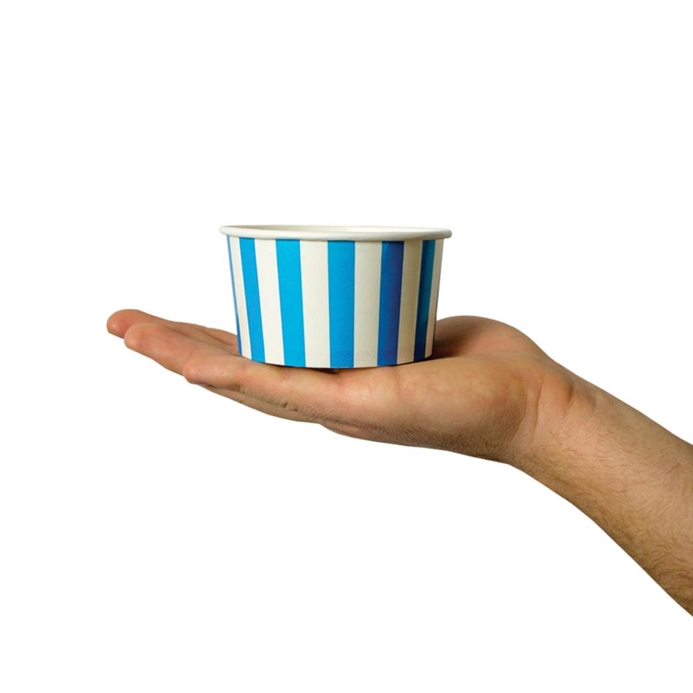 UNIQ® 6 oz Blue Striped Madness Ice Cream Cups