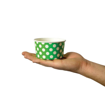 UNIQ® 6 oz Green Polka Dotty Ice Cream Cups