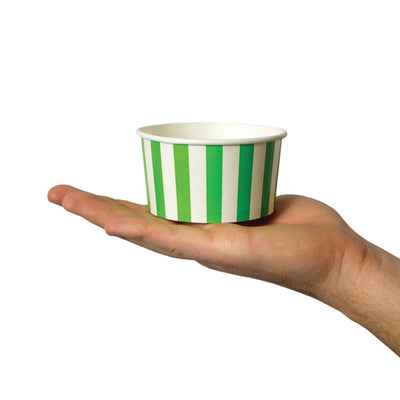 UNIQ® 6 oz Green Striped Madness Ice Cream Cups