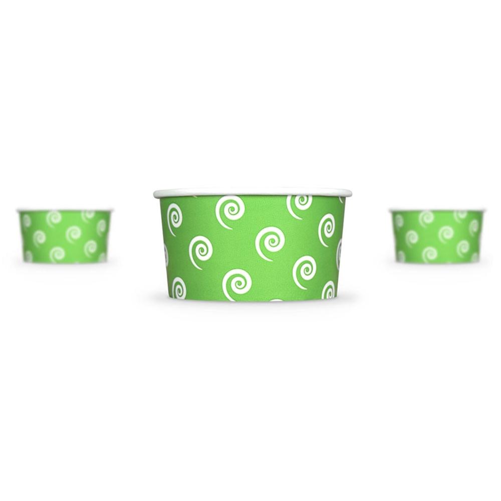 UNIQ® 6 oz Green Swirls and Twirls Ice Cream Cups