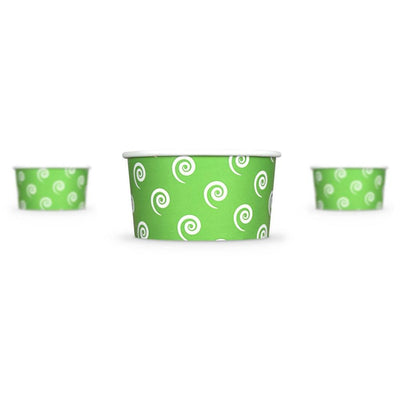 UNIQ® 6 oz Green Swirls and Twirls Ice Cream Cups