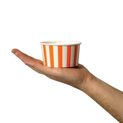 UNIQ® 6 oz Orange Striped Madness Ice Cream Cups