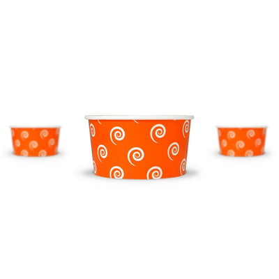 UNIQ® 6 oz Orange Swirls and Twirls Ice Cream Cups