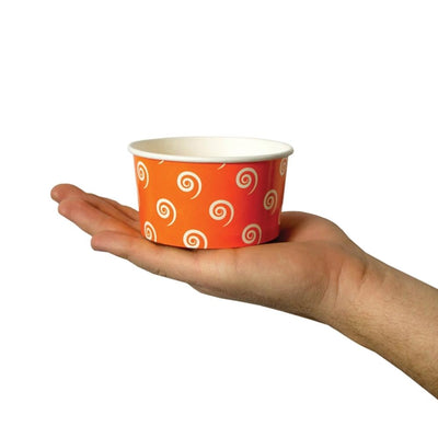 UNIQ® 6 oz Orange Swirls and Twirls Ice Cream Cups