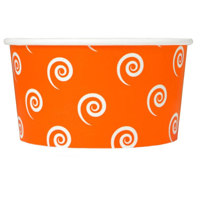UNIQ® 6 oz Orange Swirls and Twirls Ice Cream Cups