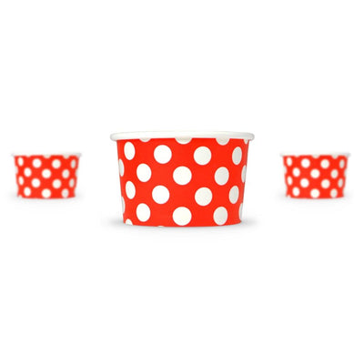 UNIQ® 6 oz Red Polka Dotty Ice Cream Cups