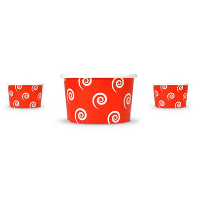 UNIQ® 6 oz Red Swirls and Twirls Ice Cream Cups