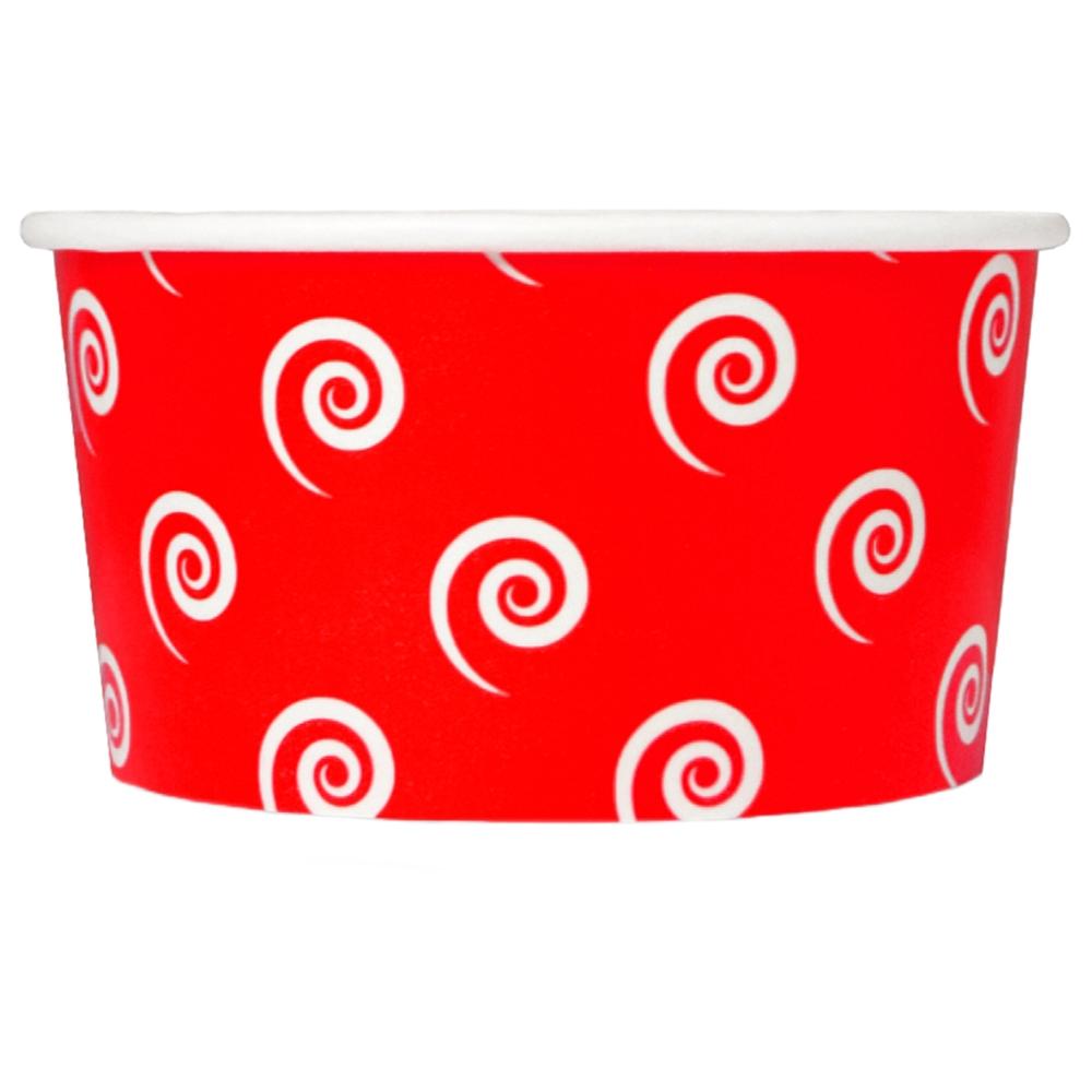 UNIQ® 6 oz Red Swirls and Twirls Ice Cream Cups