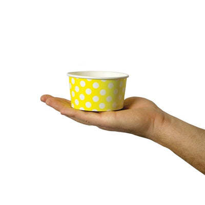 UNIQ® 6 oz Yellow Polka Dotty Ice Cream Cups