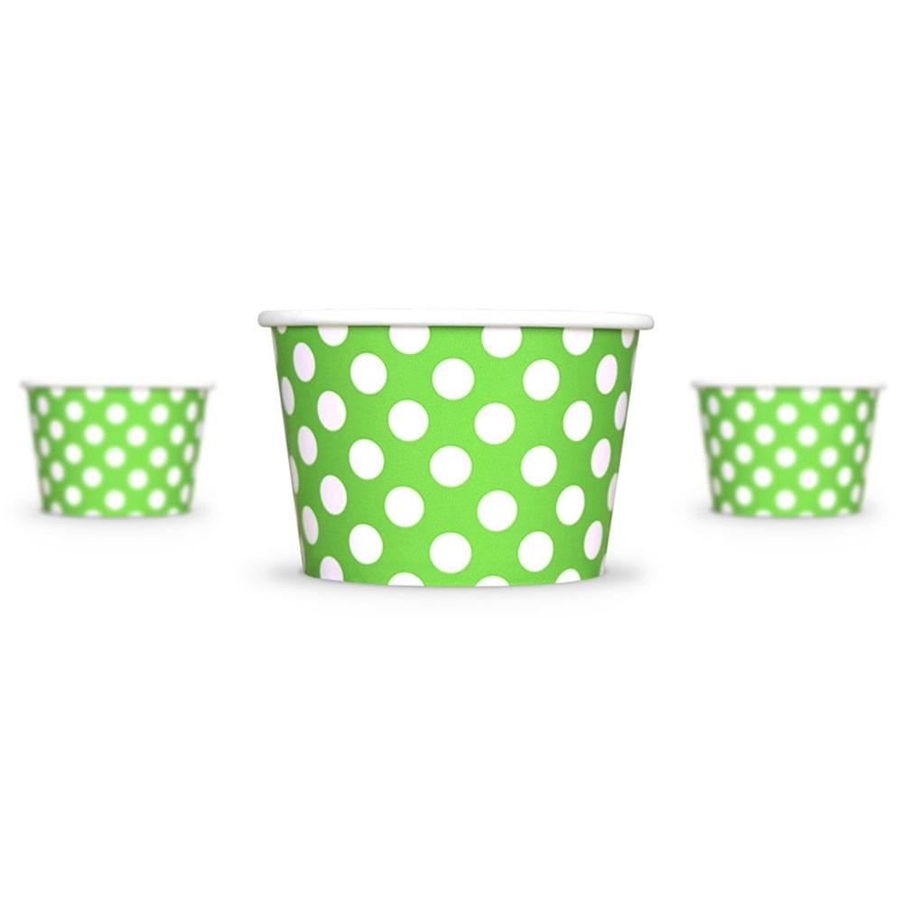 UNIQ® 8 oz Green Polka Dotty Ice Cream Cups