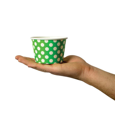UNIQ® 8 oz Green Polka Dotty Ice Cream Cups
