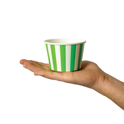 UNIQ® 8 oz Green Striped Madness Ice Cream Cups
