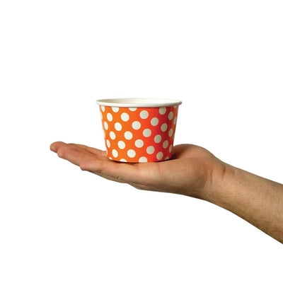UNIQ® 8 oz Orange Polka Dotty Ice Cream Cups