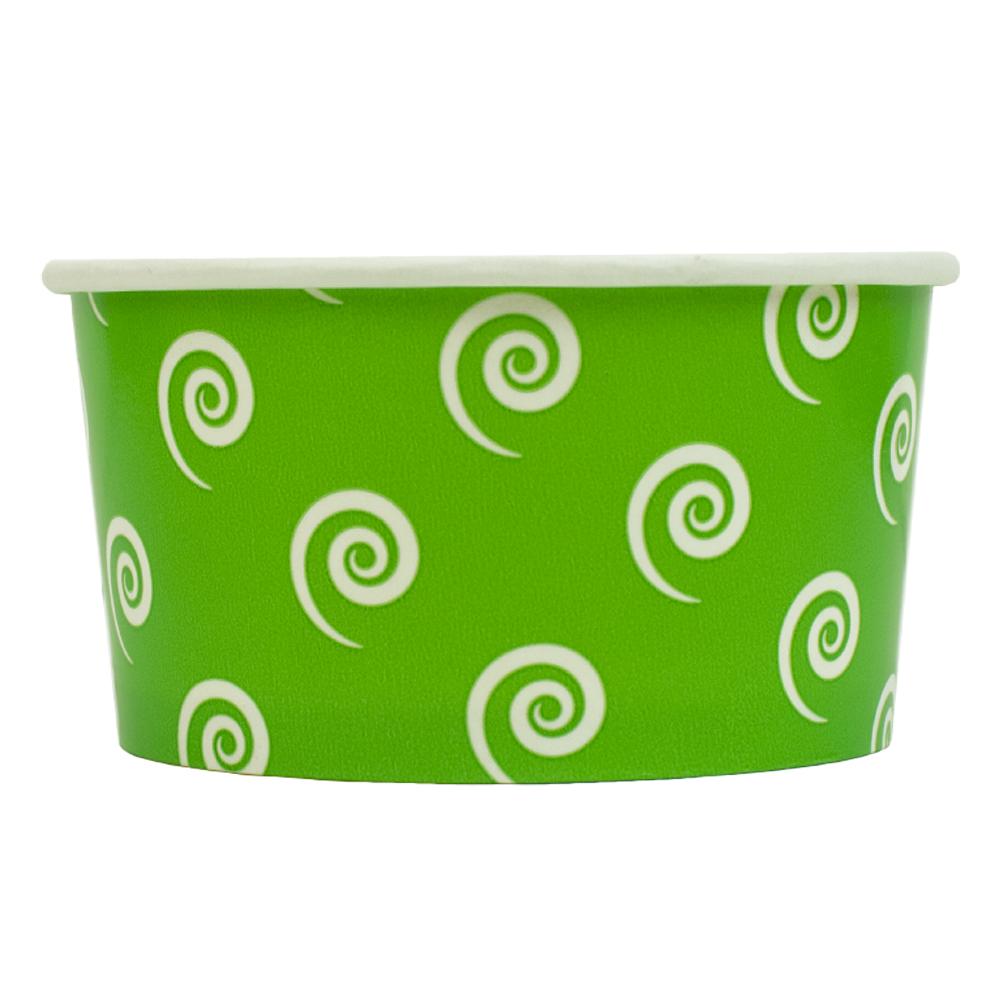 UNIQ® 6 oz Green Swirls and Twirls Ice Cream Cups