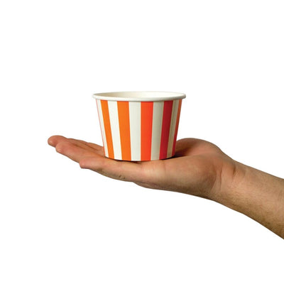 UNIQ® 8 oz Orange Striped Madness Ice Cream Cups
