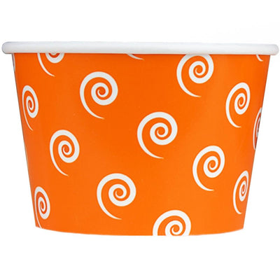 UNIQ® 8 oz Orange Swirls and Twirls Ice Cream Cups