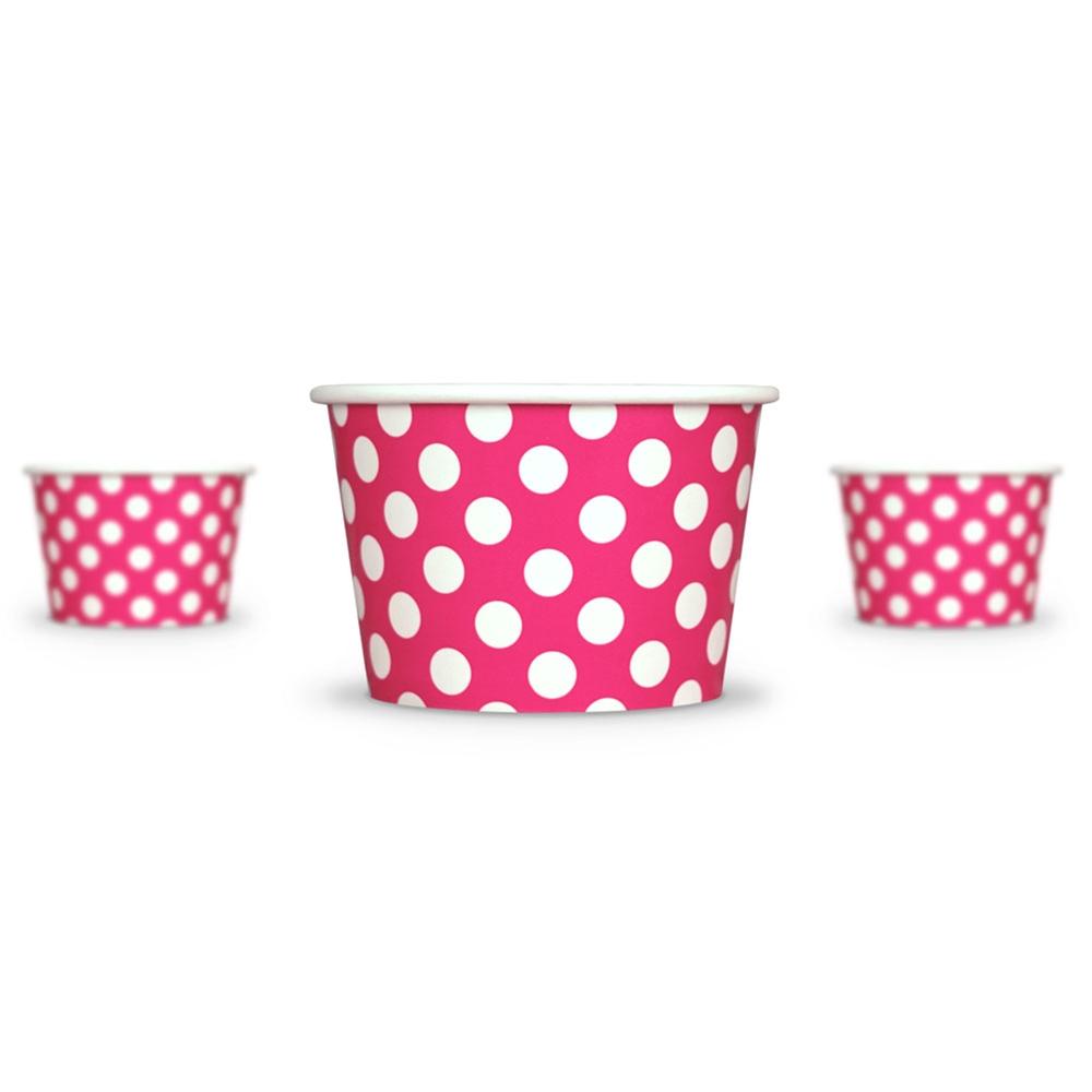 UNIQ® 8 oz Pink Polka Dotty Ice Cream Cups