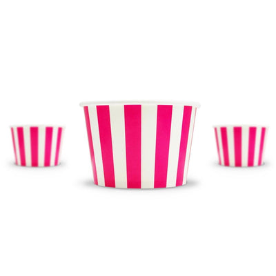 UNIQ® 8 oz Pink Striped Madness Ice Cream Cups