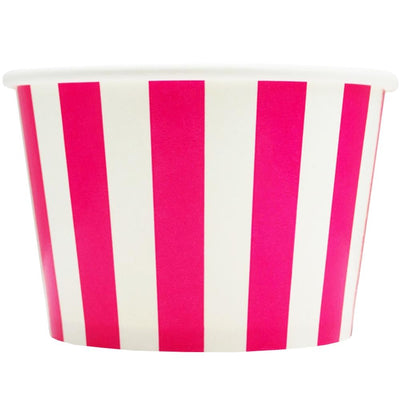 UNIQ® 8 oz Pink Striped Madness Ice Cream Cups