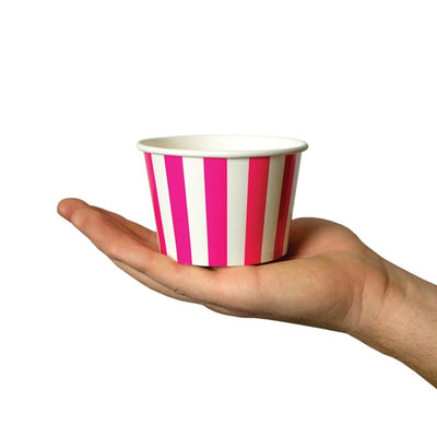 UNIQ® 8 oz Pink Striped Madness Ice Cream Cups