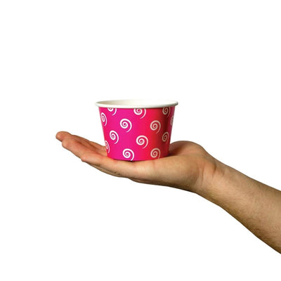 UNIQ® 8 oz Pink Swirls and Twirls Ice Cream Cups