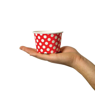 UNIQ® 8 oz Red Polka Dotty Ice Cream Cups